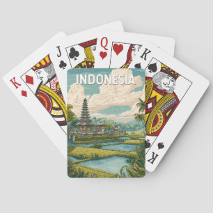 Indonesien Illustration Reise Kunst Vintage Spielkarten