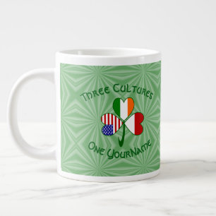 Indonesien Irland USA Kleeblatt Flagge Personalisi Jumbo-Tasse