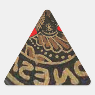 Indonesien Javanese Shadow Puppet Kulturkunst Dreieckiger Aufkleber