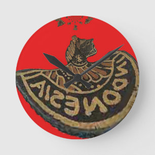 Indonesien Javanese Shadow Puppet Kulturkunst Runde Wanduhr