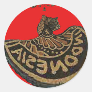 Indonesien Javanese Shadow Puppet Kulturkunst Runder Aufkleber