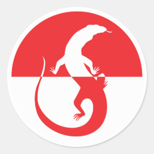 Indonesien Komodo Dragon Monitor Indonesisch Runder Aufkleber