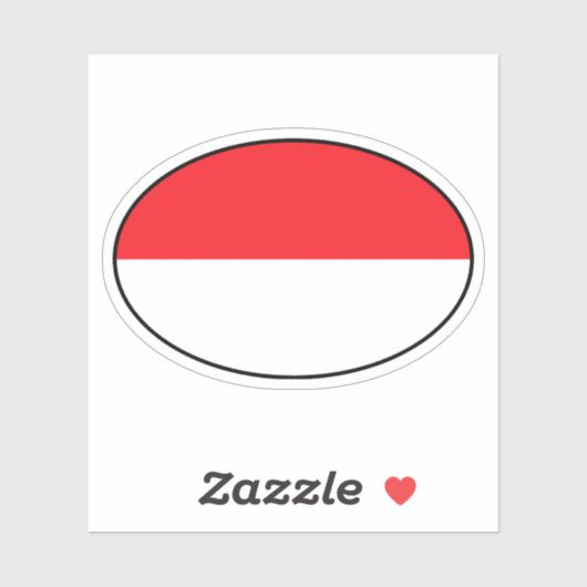 Indonesien Ländercode Oval Aufkleber mit Fahne (Blatt)