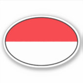 Indonesien Ländercode Oval Aufkleber mit Fahne (Vorderseite)
