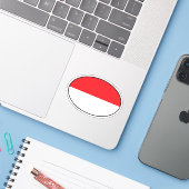 Indonesien Ländercode Oval Aufkleber mit Fahne (Laptop mit iPhone)