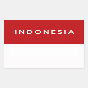 Indonesien-Landesflaggetextname Rechteckiger Aufkleber