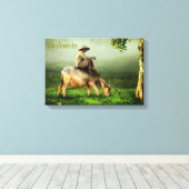 Indonesien Landschaftliche Landschaft mit Buffalo Leinwanddruck (Insitu (Holzboden))