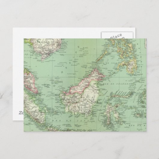 Indonesien, Malaysia Postkarte (Vorne/Hinten)