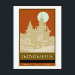 Indonesien Postkarte<br><div class="desc">Schönes Reisebild,  das einen alten Tempel auf einer der 17.508 Inseln Indonesiens darstellt.</div>