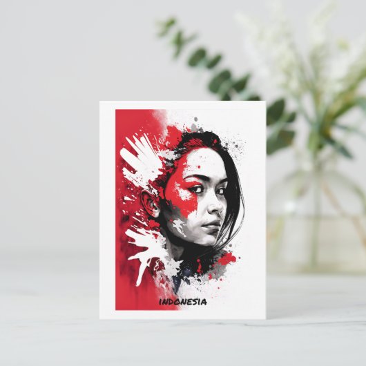 Indonesien Postkarte - Portrait - Welt der Frauen (Stehend Vorderseite)