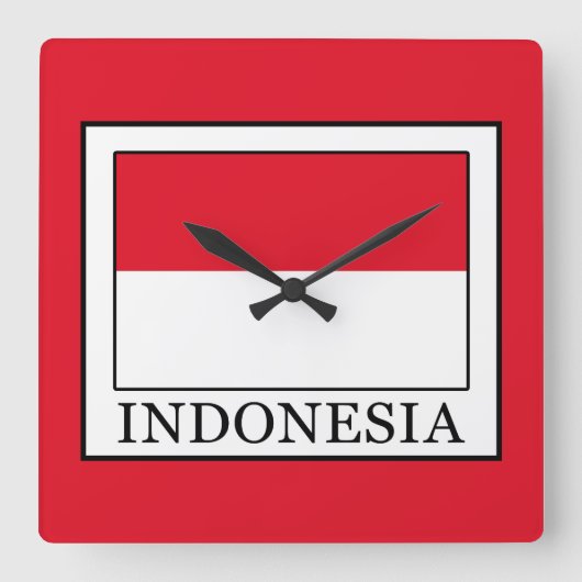Indonesien Quadratische Wanduhr (Vorderseite)