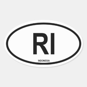 Indonesien "RI " Ovaler Aufkleber