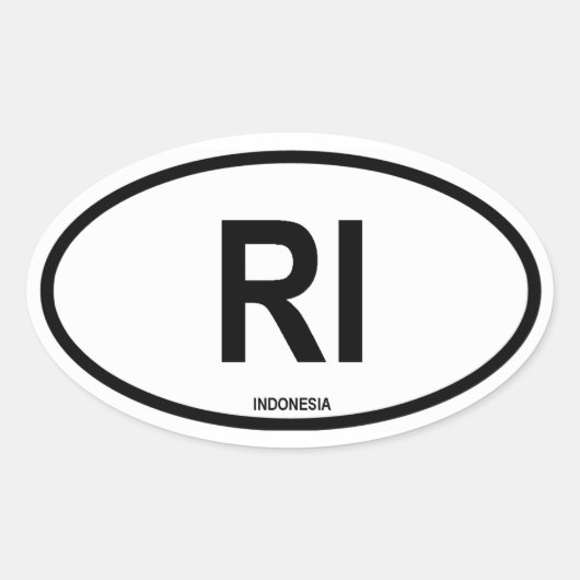 Indonesien "RI" Ovaler Aufkleber (Vorderseite)