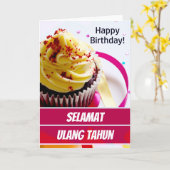 Indonesien Selamat Ulang Tahun Indonesian Birthday Karte (Gelbe Blume)