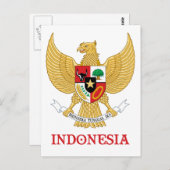 INDONESIEN - Siegel/Emblem/Blazon/Wappen/Symbol Postkarte (Vorne/Hinten)