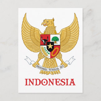 INDONESIEN - Siegel/Emblem/Blazon/Wappen/Symbol Postkarte