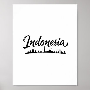 Indonesien Skyline Reise Urlaub Outfits Poster