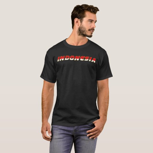 INDONESIEN Special Customizable Black Tourist T-Shirt (Vorne ganz)