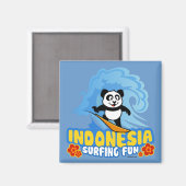 Indonesien Surfing Panda Magnet (Vorderseite/Rückseite)