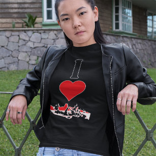 Indonesien Vertikale I Liebe Indonesische Flagge K T-Shirt