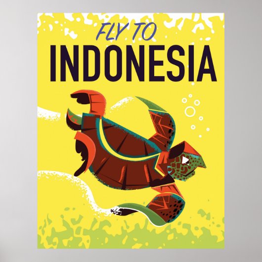 Indonesien Vintage Travel Poster Print (Vorne)