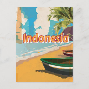 Indonesien Vintager Urlaub Poster Postkarte