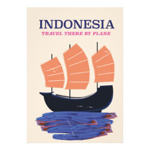 Indonesien Vintages Reiseplakat Fotodruck