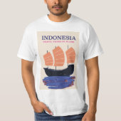 Indonesien Vintages Reiseplakat T-Shirt (Vorderseite)
