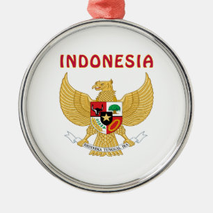 INDONESIEN-Wappen Silbernes Ornament