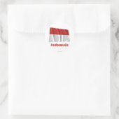 Indonesien Waving Flag mit Name Runder Aufkleber (Tasche)