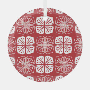 Indonesisch Batik Kawung Gurda Design Ornament Aus Glas
