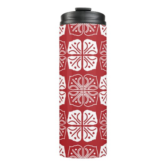 Indonesisch Batik Kawung Gurda Design Thermosbecher (Vorderseite)