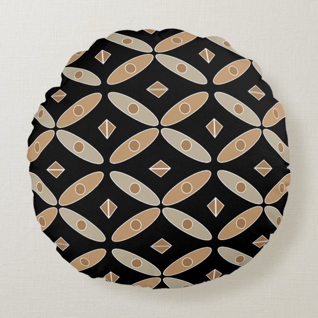 Indonesisch Batik Pillow Rundes Kissen (Vorderseite)
