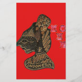 Indonesisch Shadow Puppet Hospho Design auf roter  Briefpapier (Vorderseite)