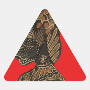Indonesisch Shadow Puppet Hospho Design auf roter  Dreieckiger Aufkleber