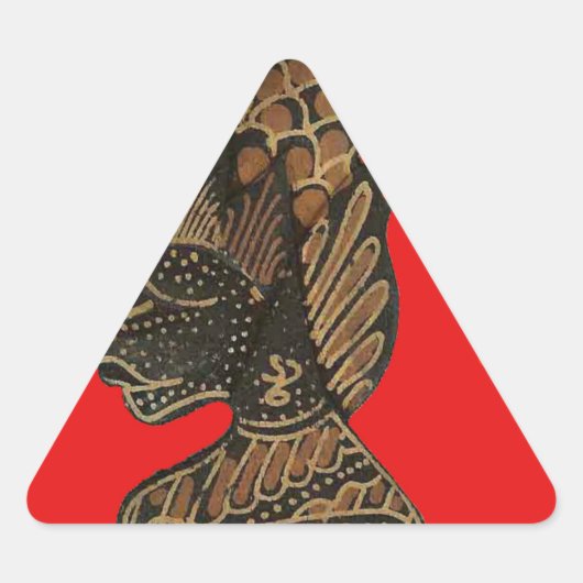 Indonesisch Shadow Puppet Hospho Design auf roter  Dreieckiger Aufkleber (Vorderseite)
