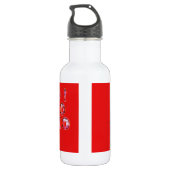 Indonesisch Shadow Puppet Hospho Design auf roter  Edelstahlflasche (Rückseite)