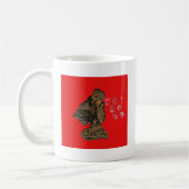 Indonesisch Shadow Puppet Hospho Design auf roter Kaffeetasse (Links)