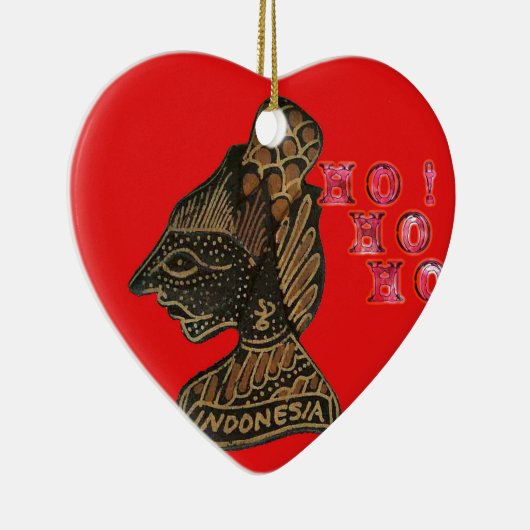 Indonesisch Shadow Puppet Hospho Design auf roter Keramikornament (Rechts)