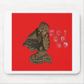 Indonesisch Shadow Puppet Hospho Design auf roter Mousepad (Vorne)