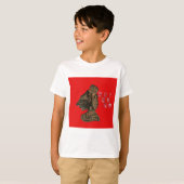 Indonesisch Shadow Puppet Hospho Design auf roter T-Shirt (Vorne ganz)