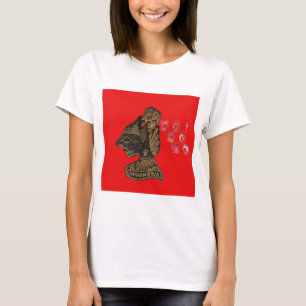 Indonesisch Shadow Puppet Hospho Design auf roter  T-Shirt