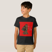 Indonesisch Shadow Puppet Hospho Design auf roter  T-Shirt (Vorne ganz)
