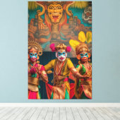 Indonesische Bali Masked Dancers Leinwanddruck (Insitu (Holzboden))