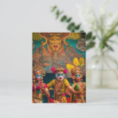 Indonesische Bali Masked Dancers Postkarte (Stehend Vorderseite)