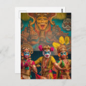 Indonesische Bali Masked Dancers Postkarte (Vorne/Hinten)