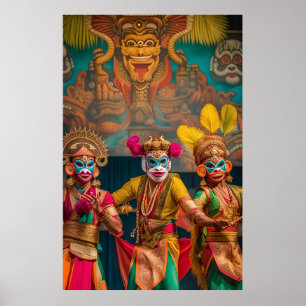 Indonesische Bali Maskentänzer  Poster