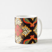 Indonesische Batik: Flora Fauna motif. Kaffeetasse (VorderseiteRechts)