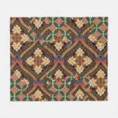 Indonesische Batik mit Pflanze: Unterschiedliche M Fleecedecke (Vorderseite (Horizontal))