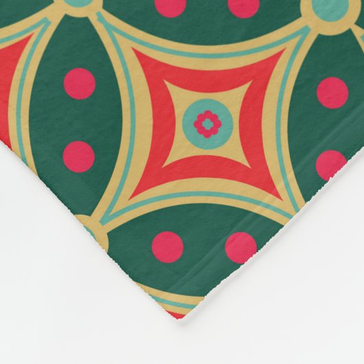 Indonesische Batik mit Pflanze: Unterschiedliche M Fleecedecke (Ecke)